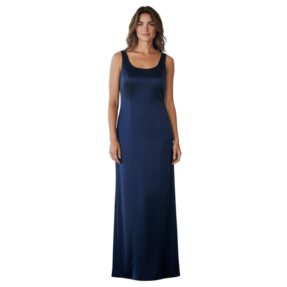 Alex‎ Evenings Maxi Gown, Elegant and Simple Sleeveless, Navy Blue, Size 6P